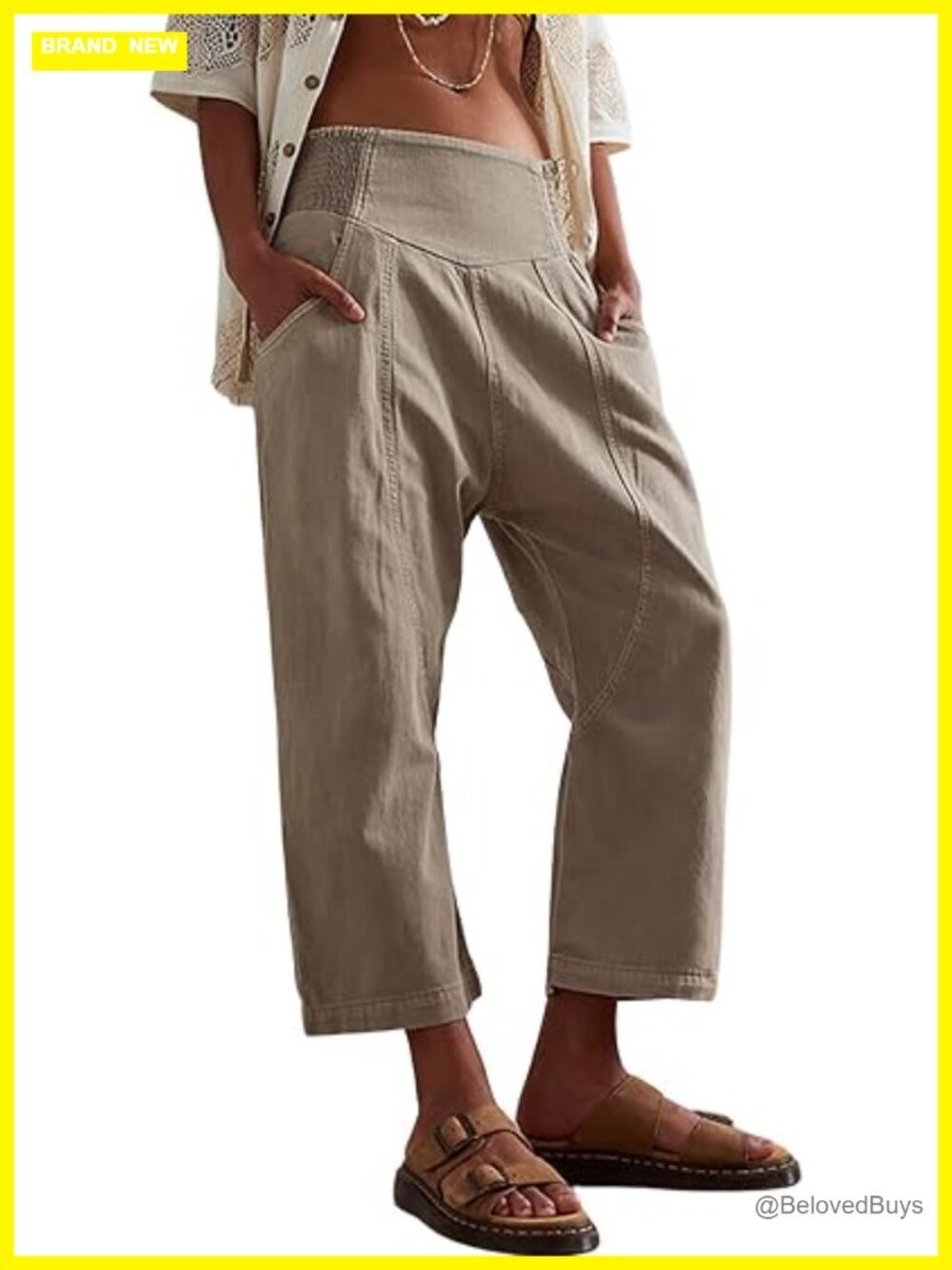 Wide Leg Mid Rise Barrel Jeans Baggy Cropped Harem Pants for Women